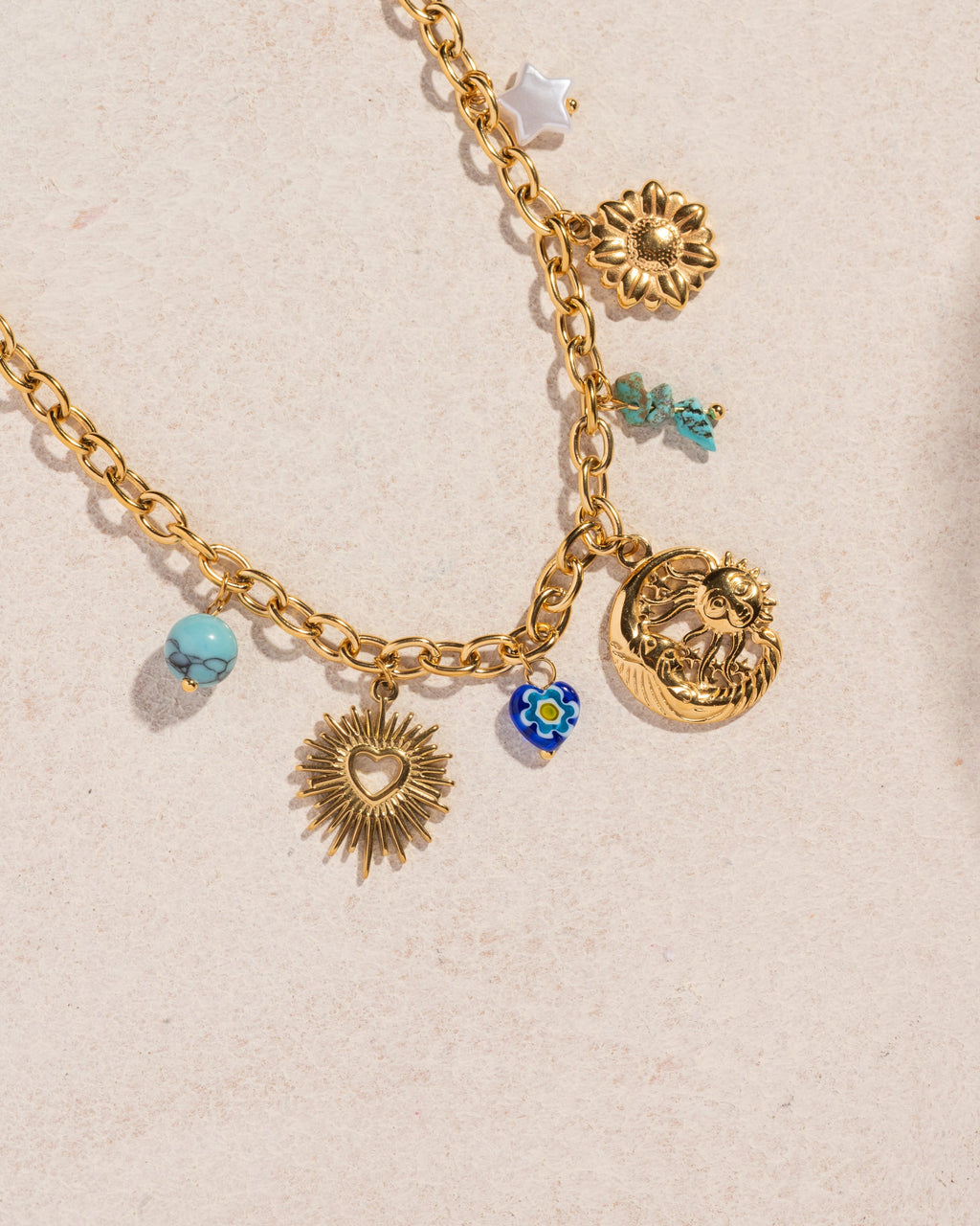 Sun n Moon Child Pendant - 18KT Gold Plated