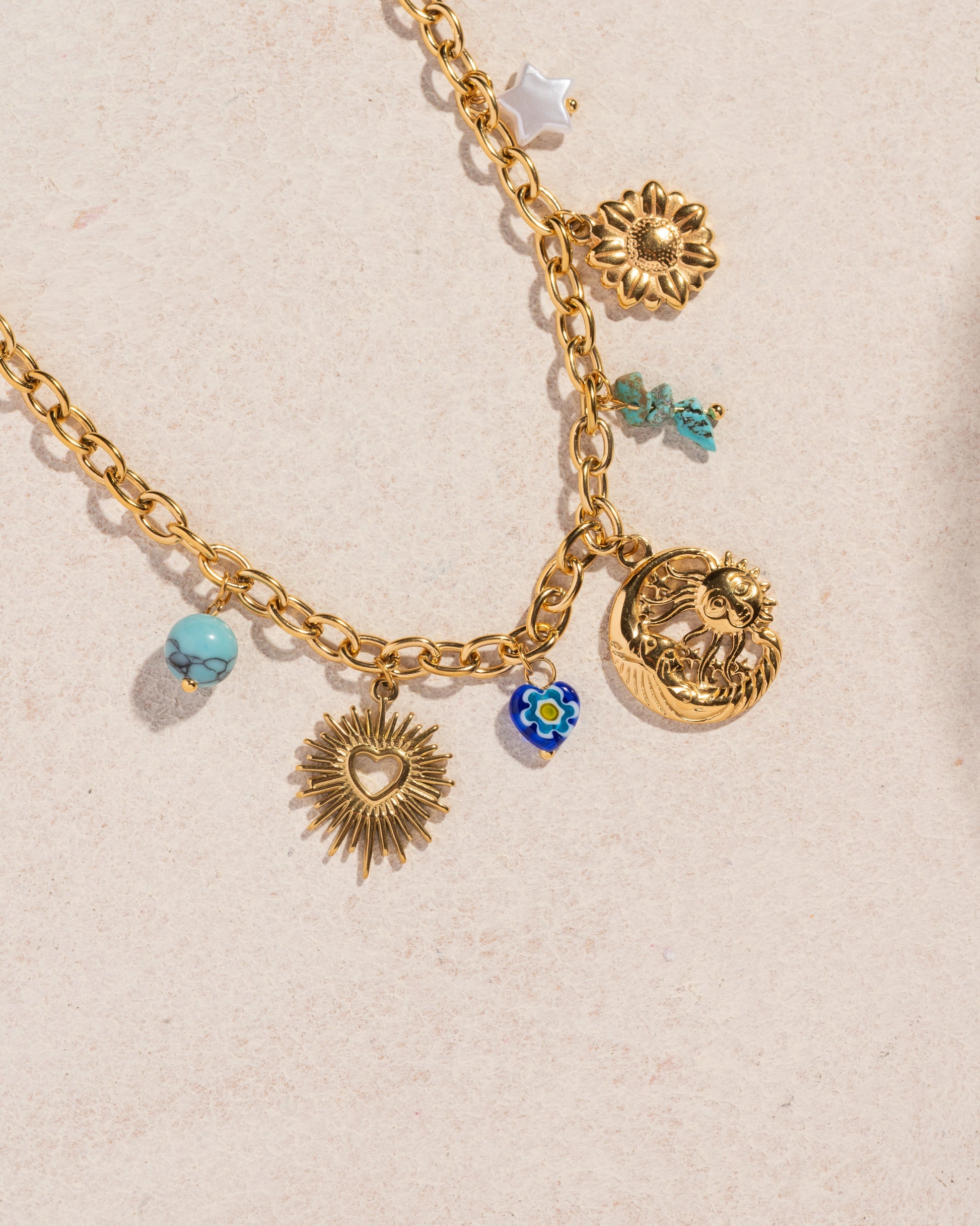 Sun n Moon Child Pendant - 18KT Gold Plated