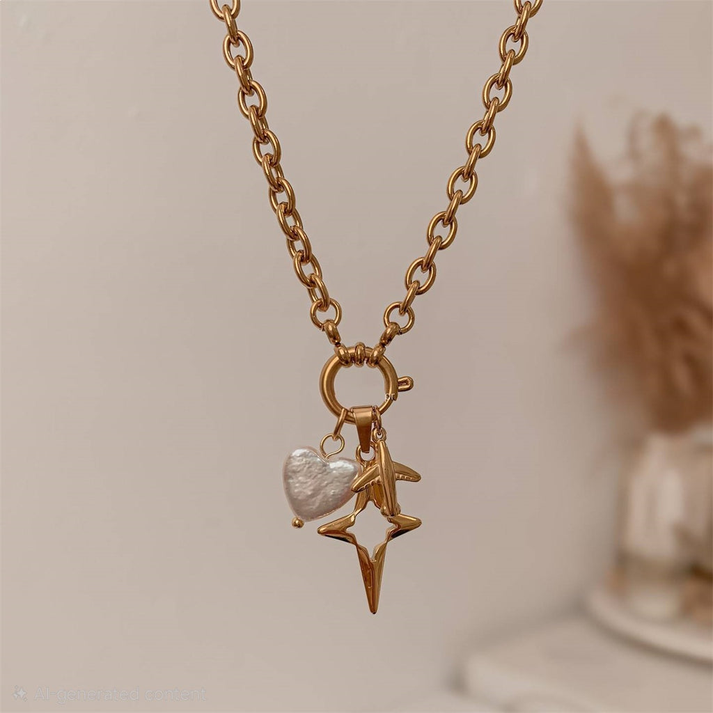 Fly to the Star Charms Pendant - 18KT Gold Plated