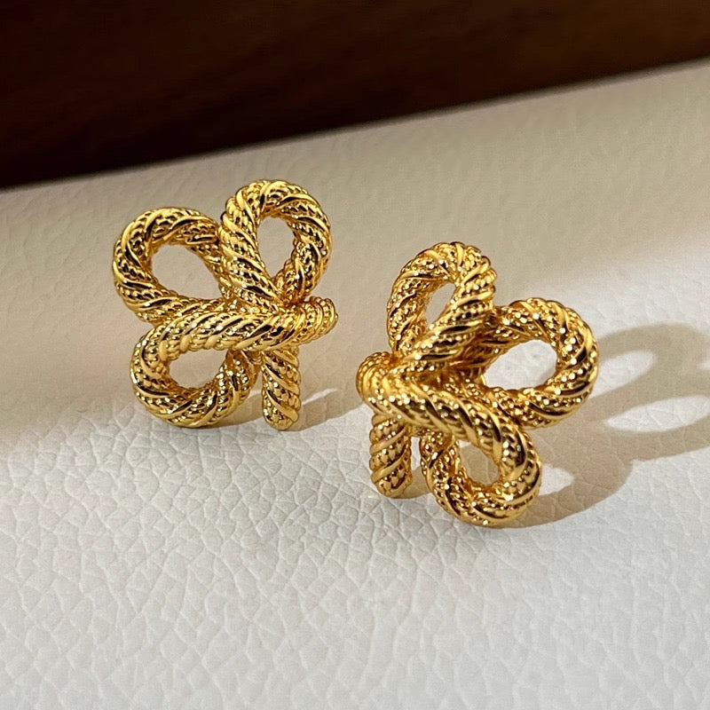 Infinity Rope Knotted Stud Earring - Demifine 18KT Gold Plated