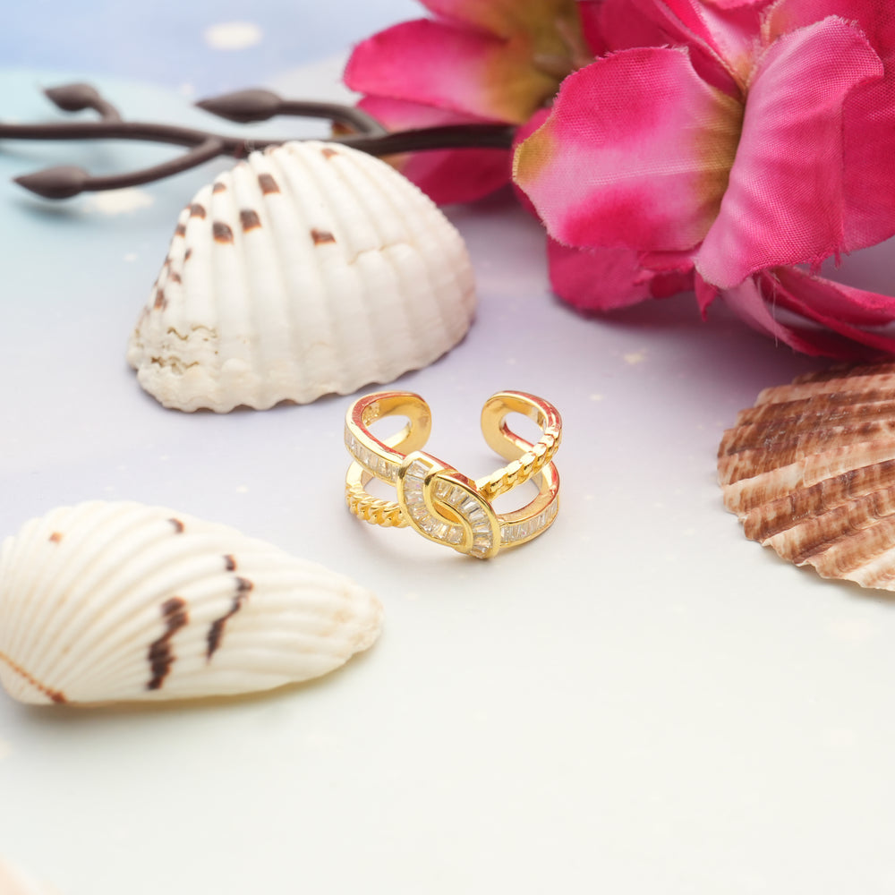 Infinite Love Zirconia Statement Ring - Demifine 18KT Gold Plated