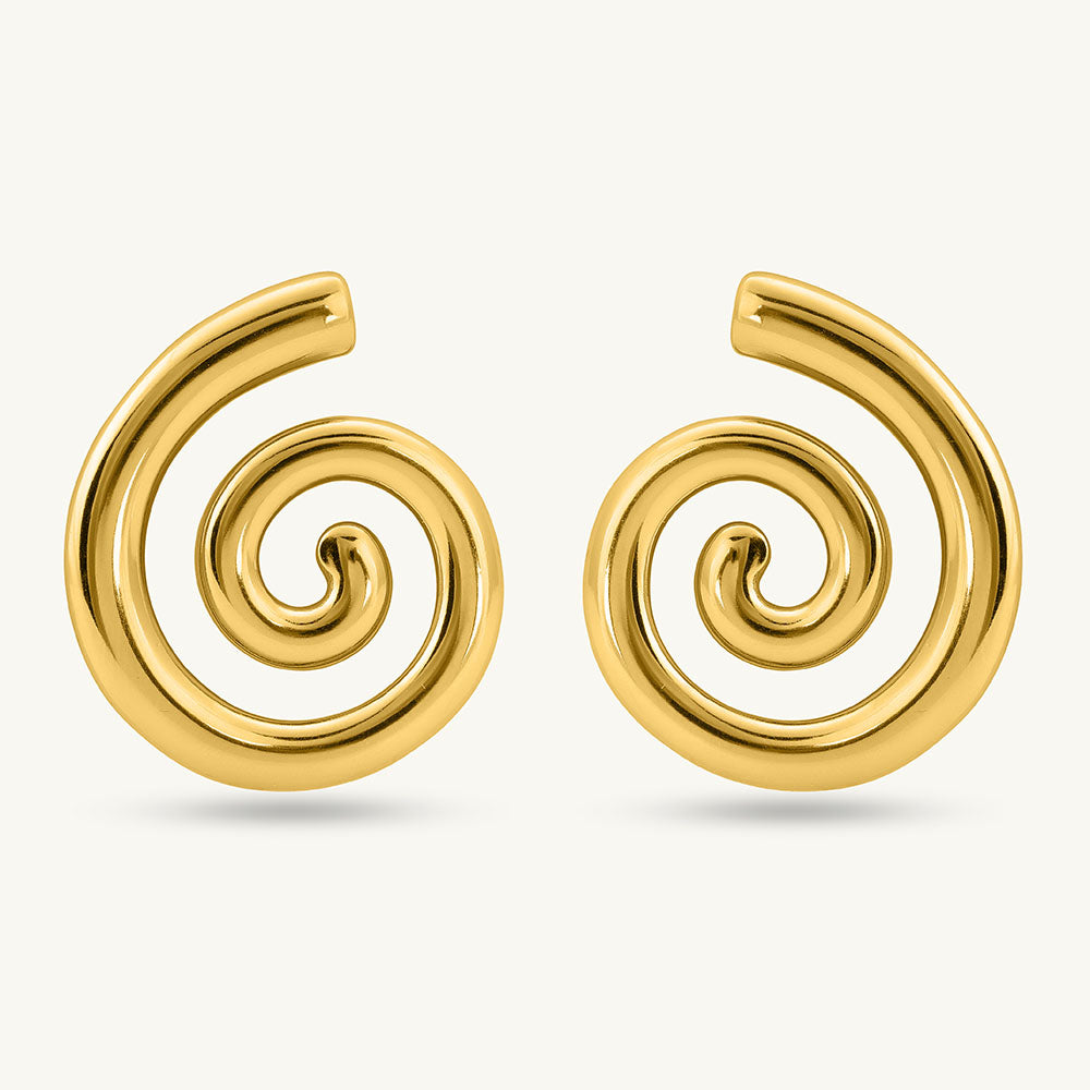 Jalebi Baby Spiral Statement Earring - Demifine 18KT Gold Plated