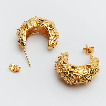 Moonshine Stud Earrings -18KT Gold Plated