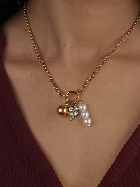 Clover luck Multicharm Pendant - 18KT Gold Plated