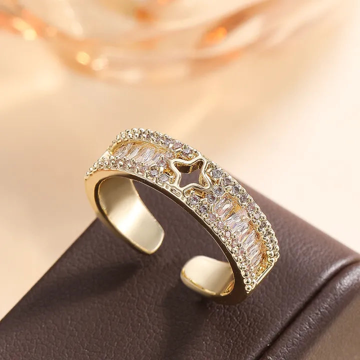 Clover Bloom Zirconia Statement Ring - Demifine 18KT Gold Plated