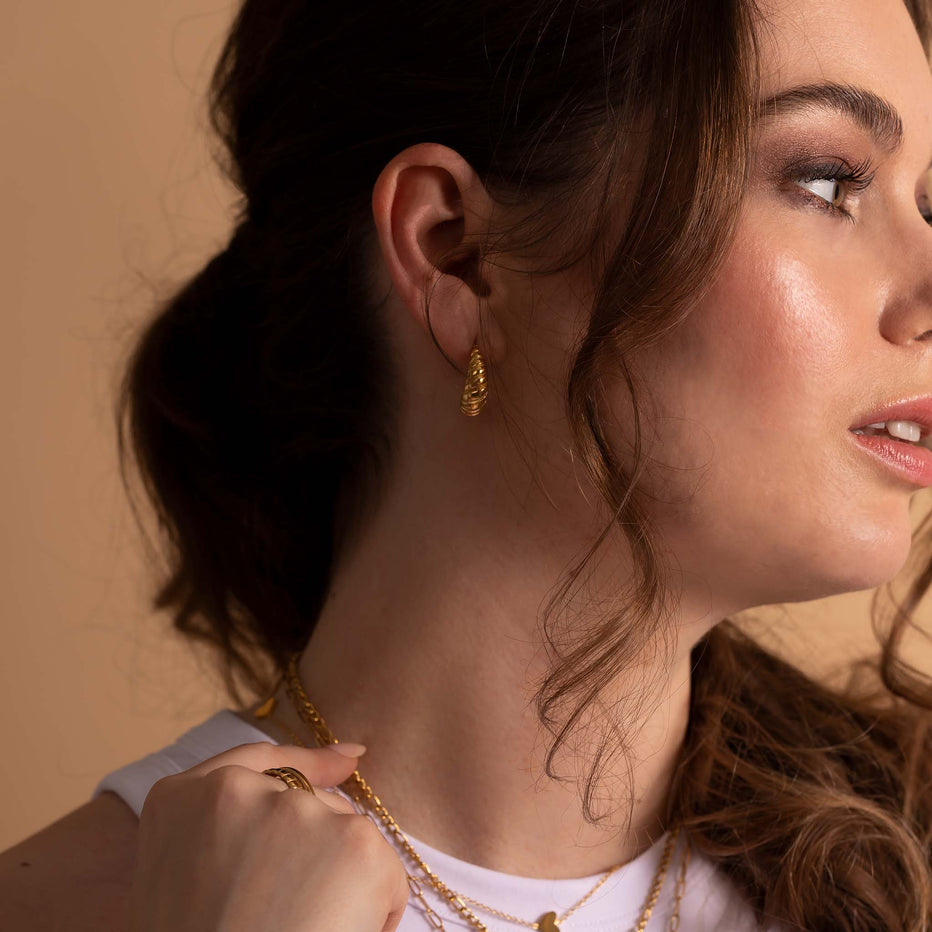 Mini Croissant Hoop Earrings - 18KT Gold Plated