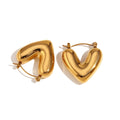 Chunky Heart Hoop Earrings - Demifine 18KT Gold Plated