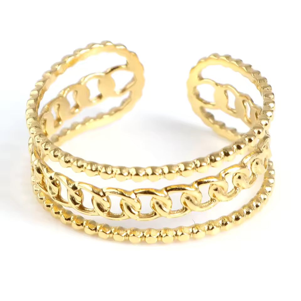 Nova Link Statement Ring - Demifine 18KT Gold Plated
