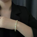 Crossover Diamond Studded Cuff Bracelet - Demifine 18KT Gold Plated
