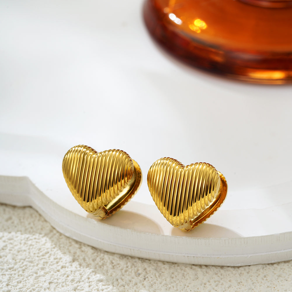 Valentine Special - Gold Plated Heart Statement Earring