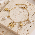 Pookie Bow Pearls charms Bracelet - Demifine 18KT Gold Plated