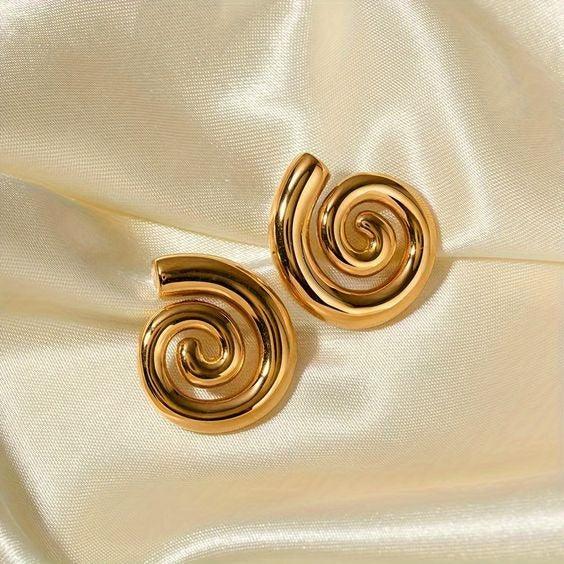 Jalebi Baby Spiral Statement Earring - Demifine 18KT Gold Plated