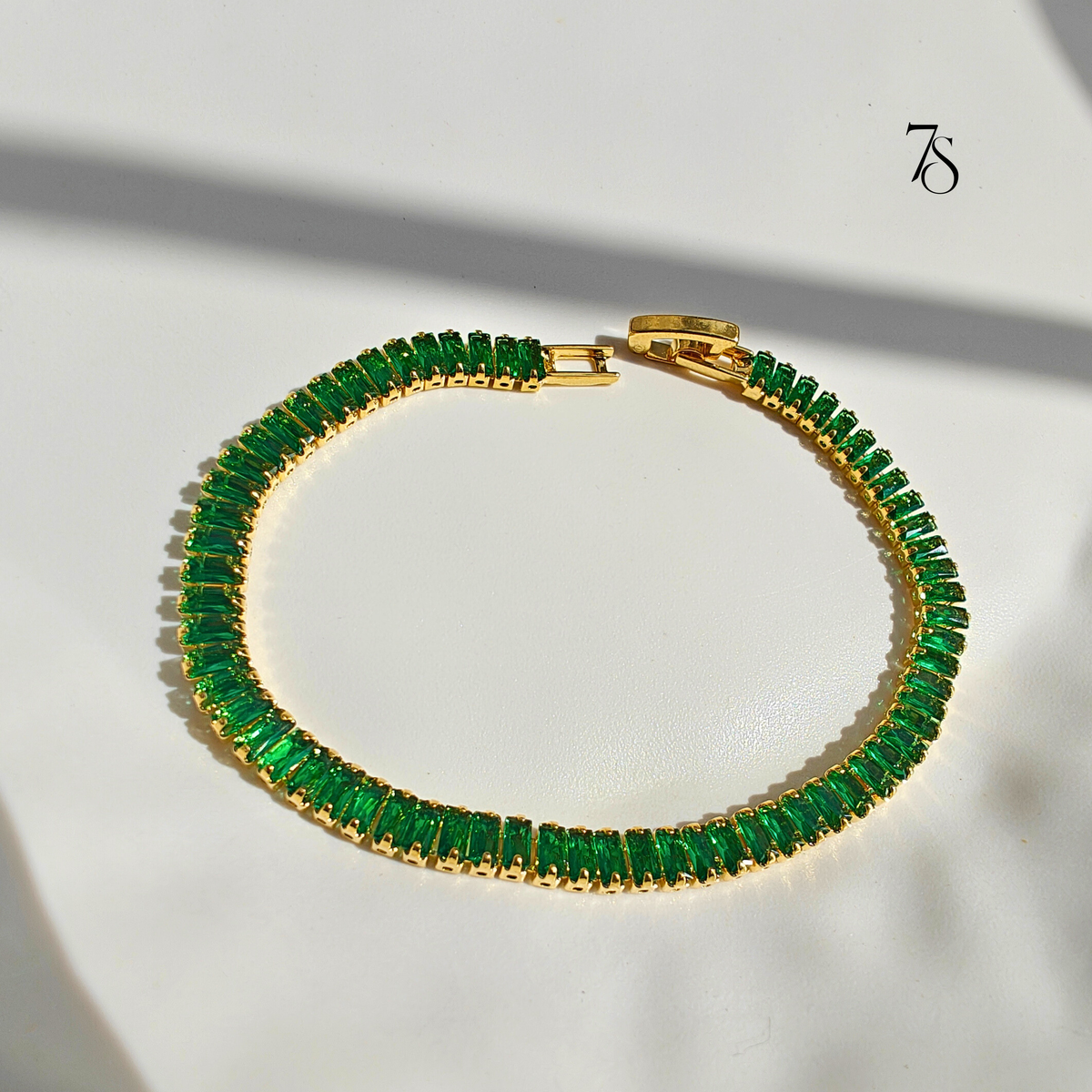 Emerald Dream Tennis bracelet - 18KT Gold Plated