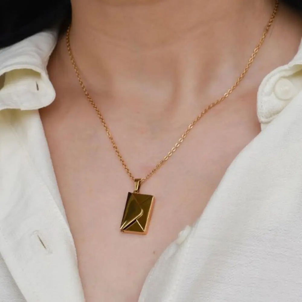 Love Letter Envelope Pendant - Demifine 18KT Gold Plated