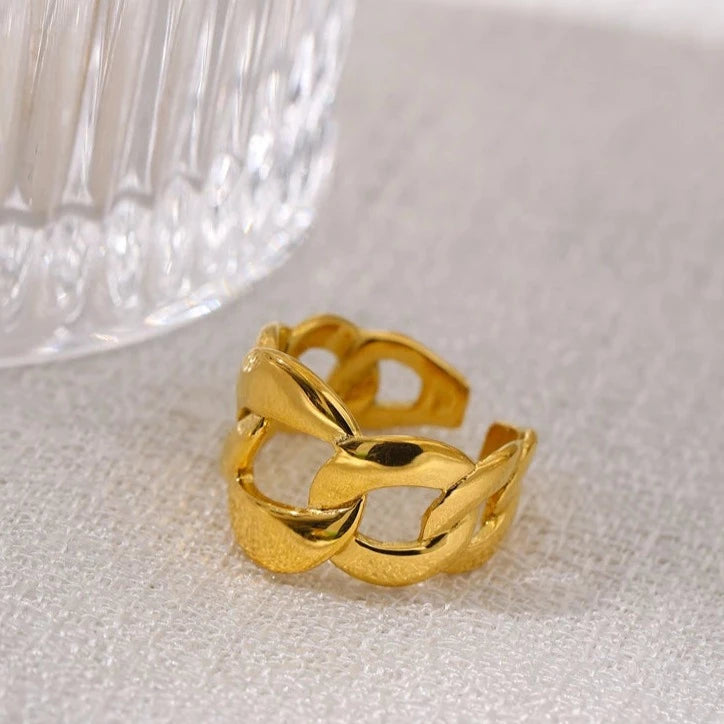 Theia Link Luxe Ring - Demifine 18KT Gold Plated