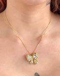 The Diamond Bow Pendant -18KT Gold Plated