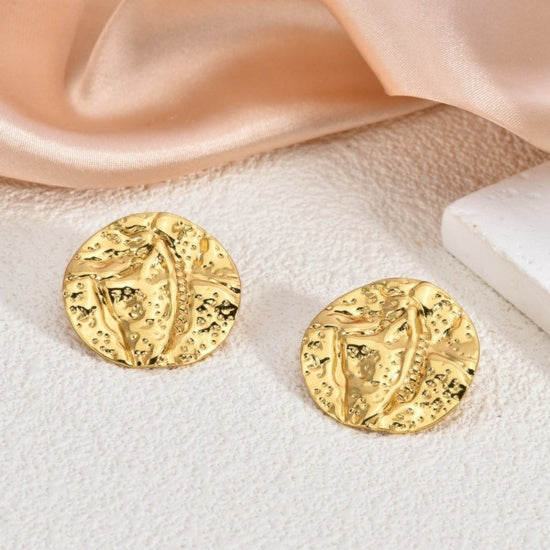 Romanian coin Stud Earrings - 18KT Gold Plated