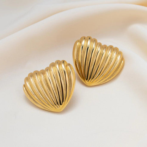 Valentine Greenflag Heart Dangling Earring - Demifine 18KT Gold Plated