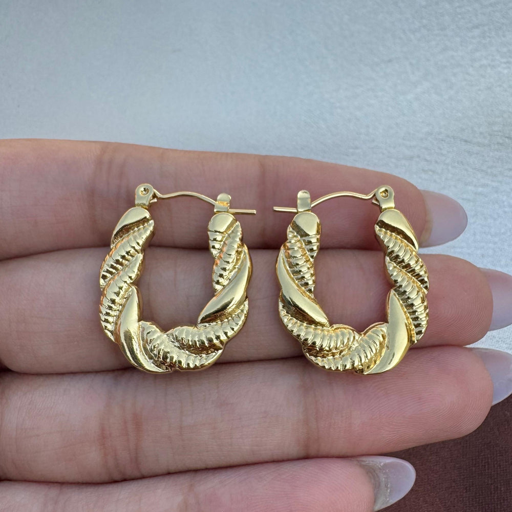 You Are Twisted Hoop Earrings - Demifine 18KT Gold Plated