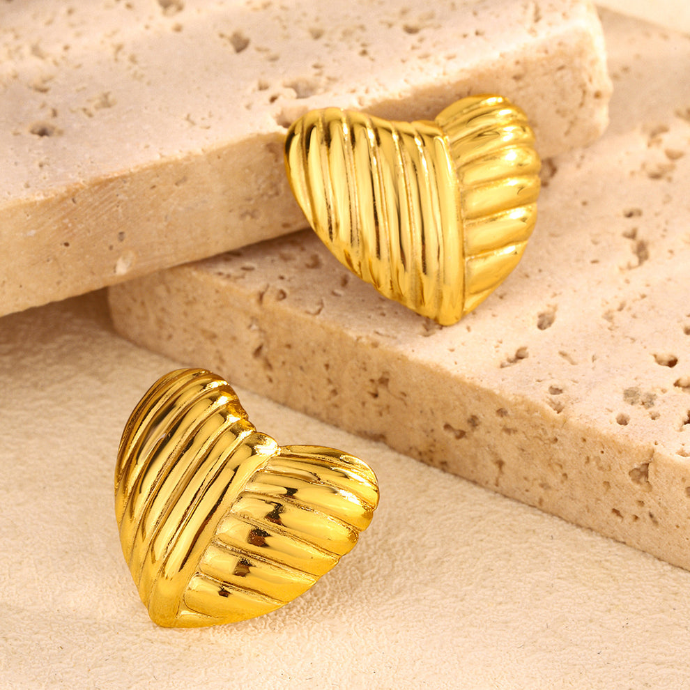 Valentine Special - Gold Plated Heart Statement Earring