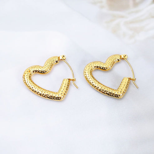 Mini Heart Gold Plated Antitarnish Hoop Earring