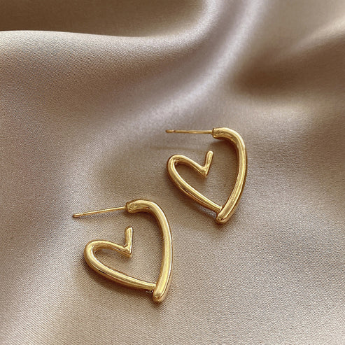 broken heart hoop Earring - Demifine 18KT Gold Plated