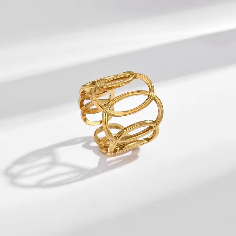 Elite Linked Chain Statement Ring - Demifine 18KT Gold Plated