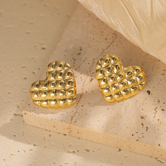 Pierce My Heart Stud Earrings - 18KT Gold Plated