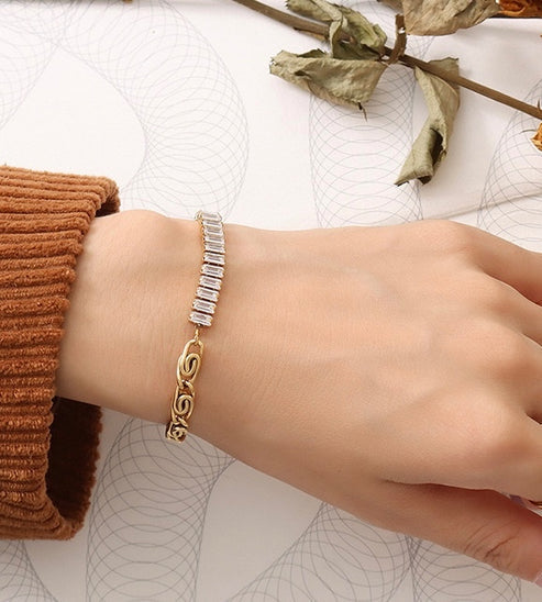 Cubic Zirconia Tennis Bracelet - Demifine 18KT Gold Plated