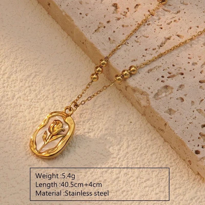 Vintage Rose Pendant - Demifine 18KT Gold Plated