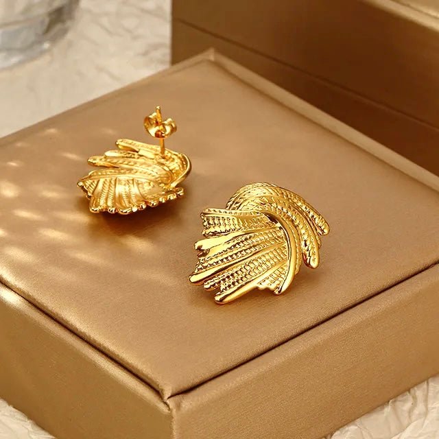 Victoria Swirl Statement Earrings - Demifine 18KT Gold Plated
