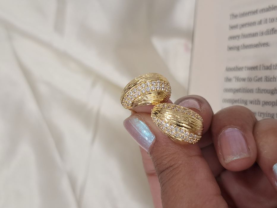 Sparkle Dust Stud Earrings -18KT Gold Plated