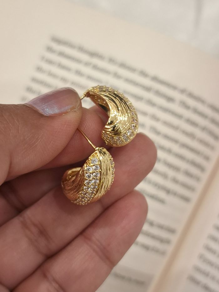 Sparkle Dust Stud Earrings -18KT Gold Plated