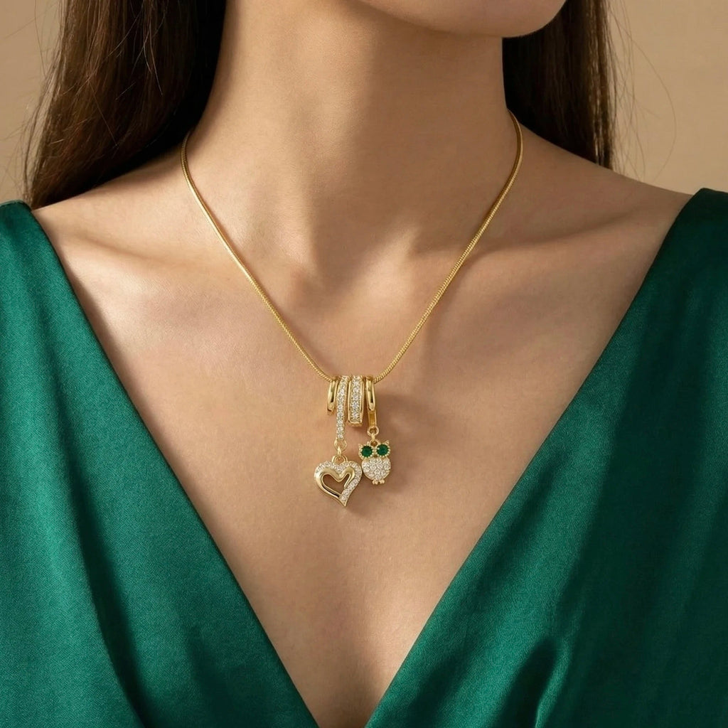 Soul & Sage Emerald Pendant - 18KT Gold Plated