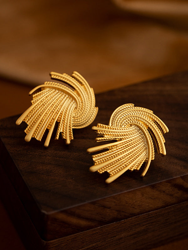 Victoria Swirl Statement Earrings - Demifine 18KT Gold Plated