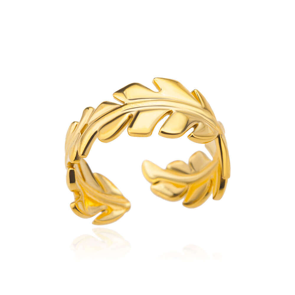 Laureal Leaf Ring -18KT Gold Plated
