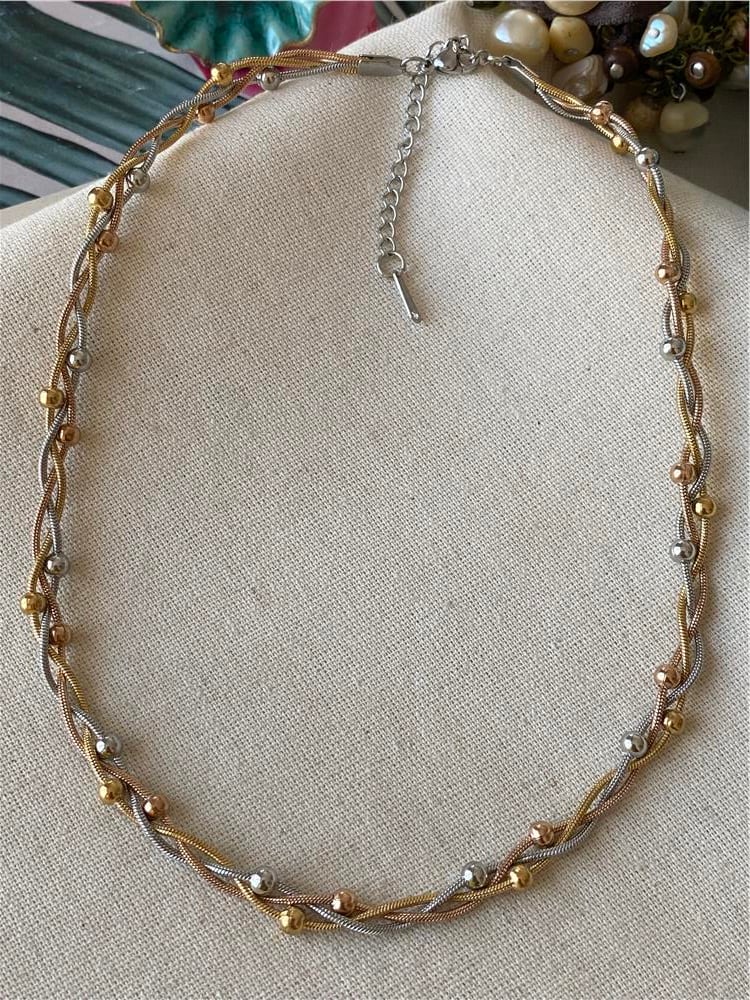 Multilayer Multicolor Twisted Pendant - Demifine 18KT Gold Plated, 925 Silver Plated