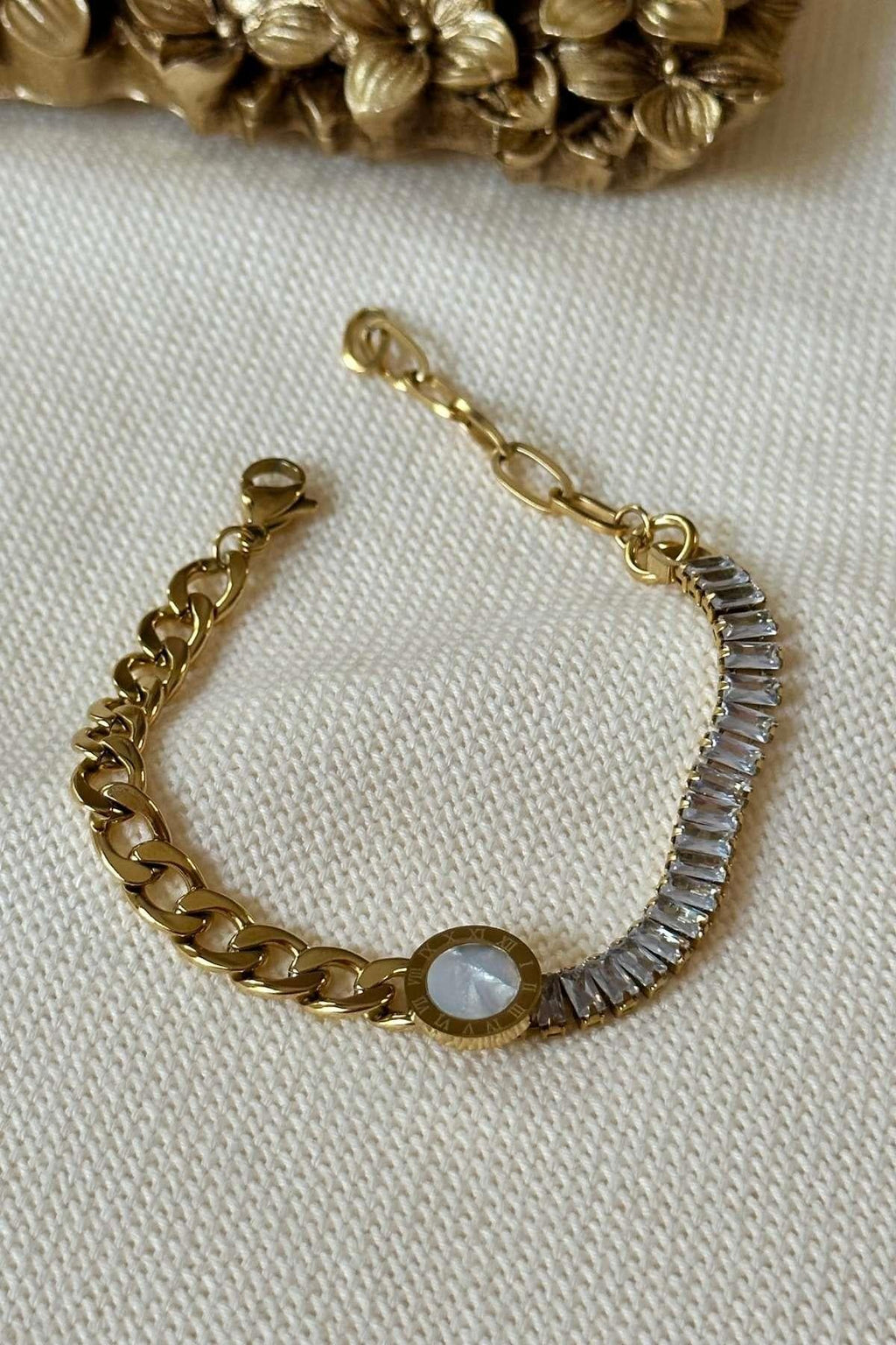 Romanian Charm Cubic Zirconia Tennis Bracelet - Demifine 18KT Gold Plated