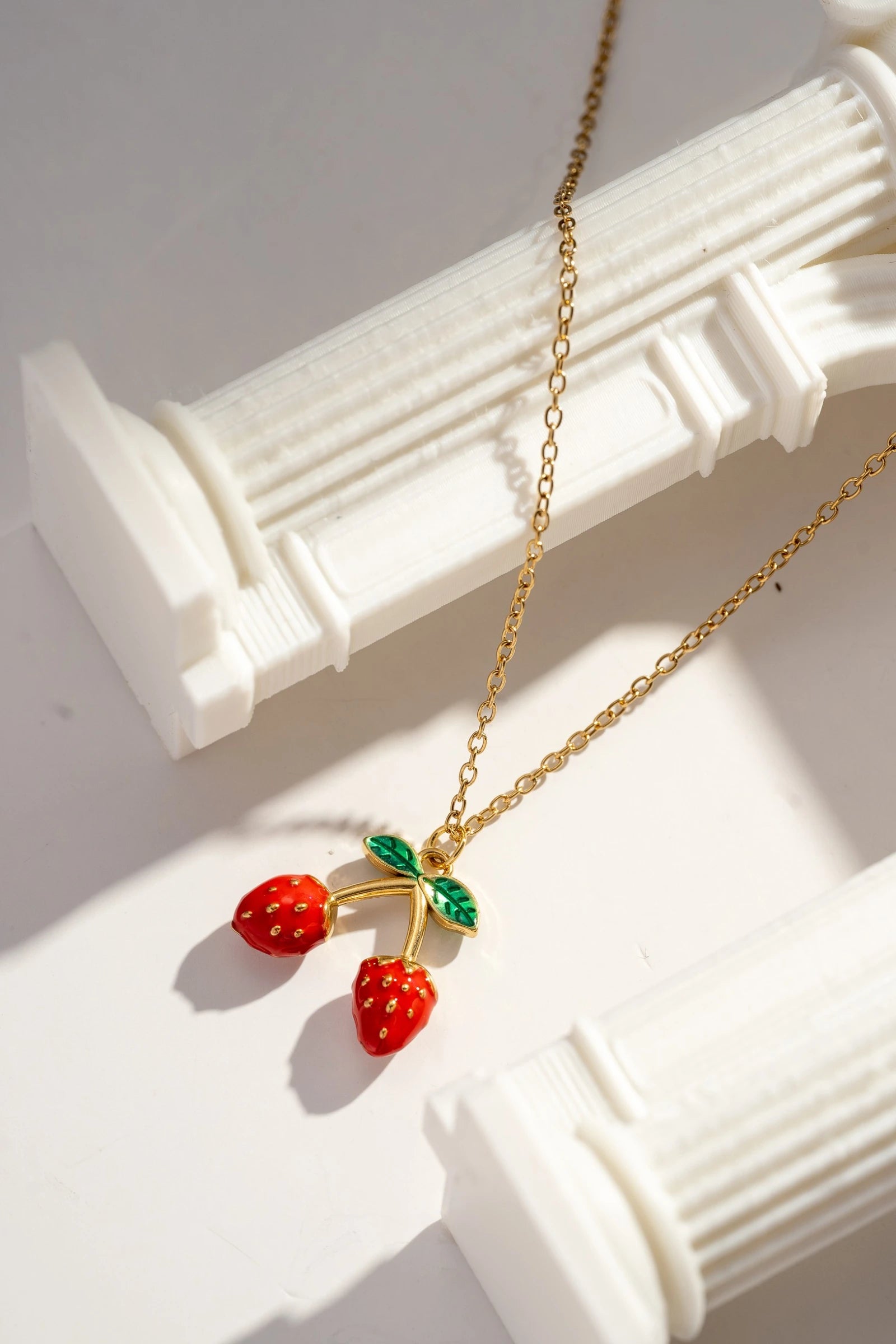 I Love Strawberries Pendant -18KT Gold Plated