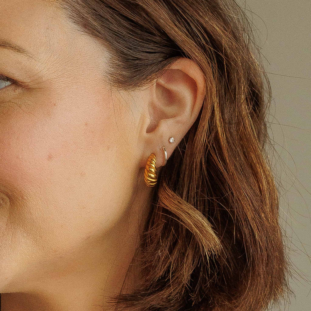 Mini Croissant Hoop Earrings - 18KT Gold Plated