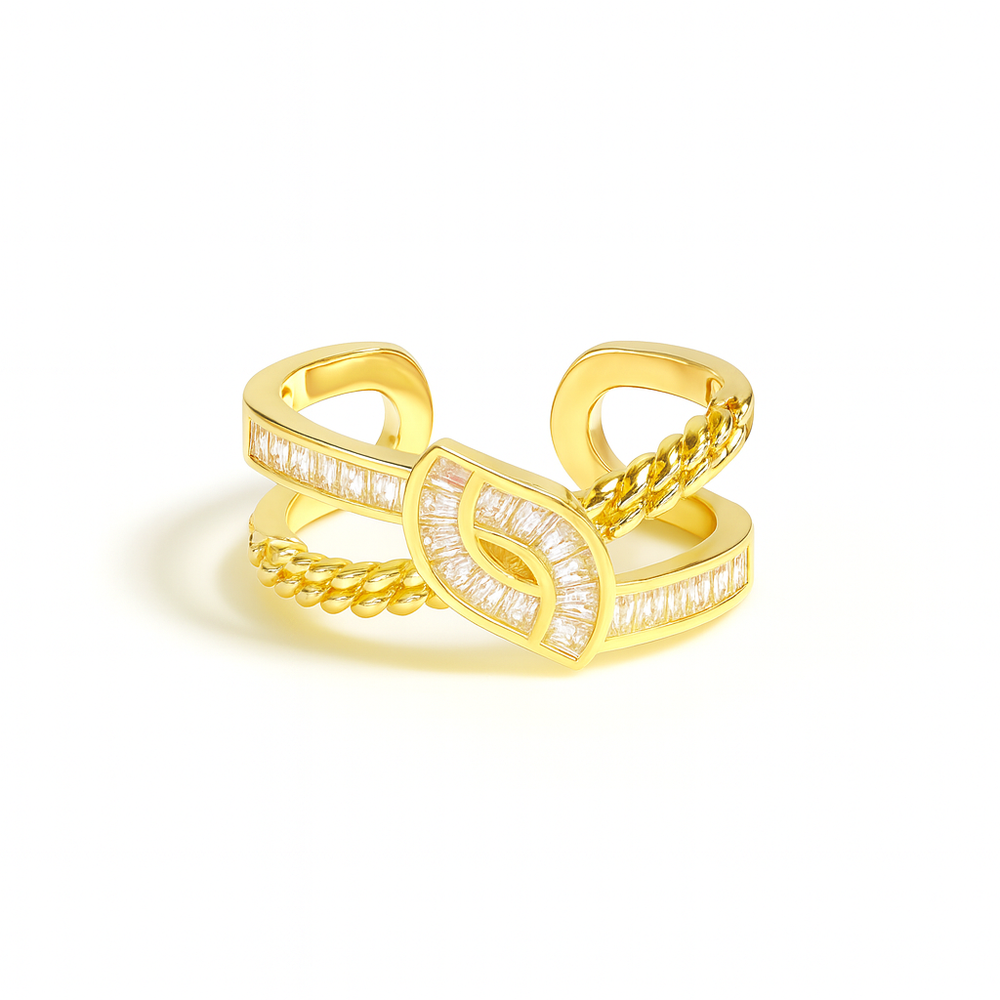 Infinite Love Zirconia Statement Ring - Demifine 18KT Gold Plated
