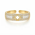 Clover Bloom Zirconia Statement Ring - Demifine 18KT Gold Plated