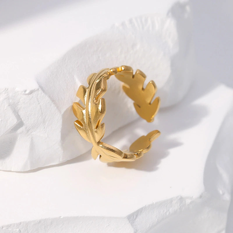 Laureal Leaf Ring -18KT Gold Plated