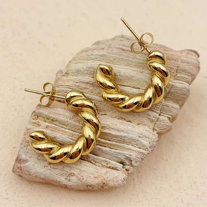 twisted hoop Earring - Demifine 18KT Gold Plated