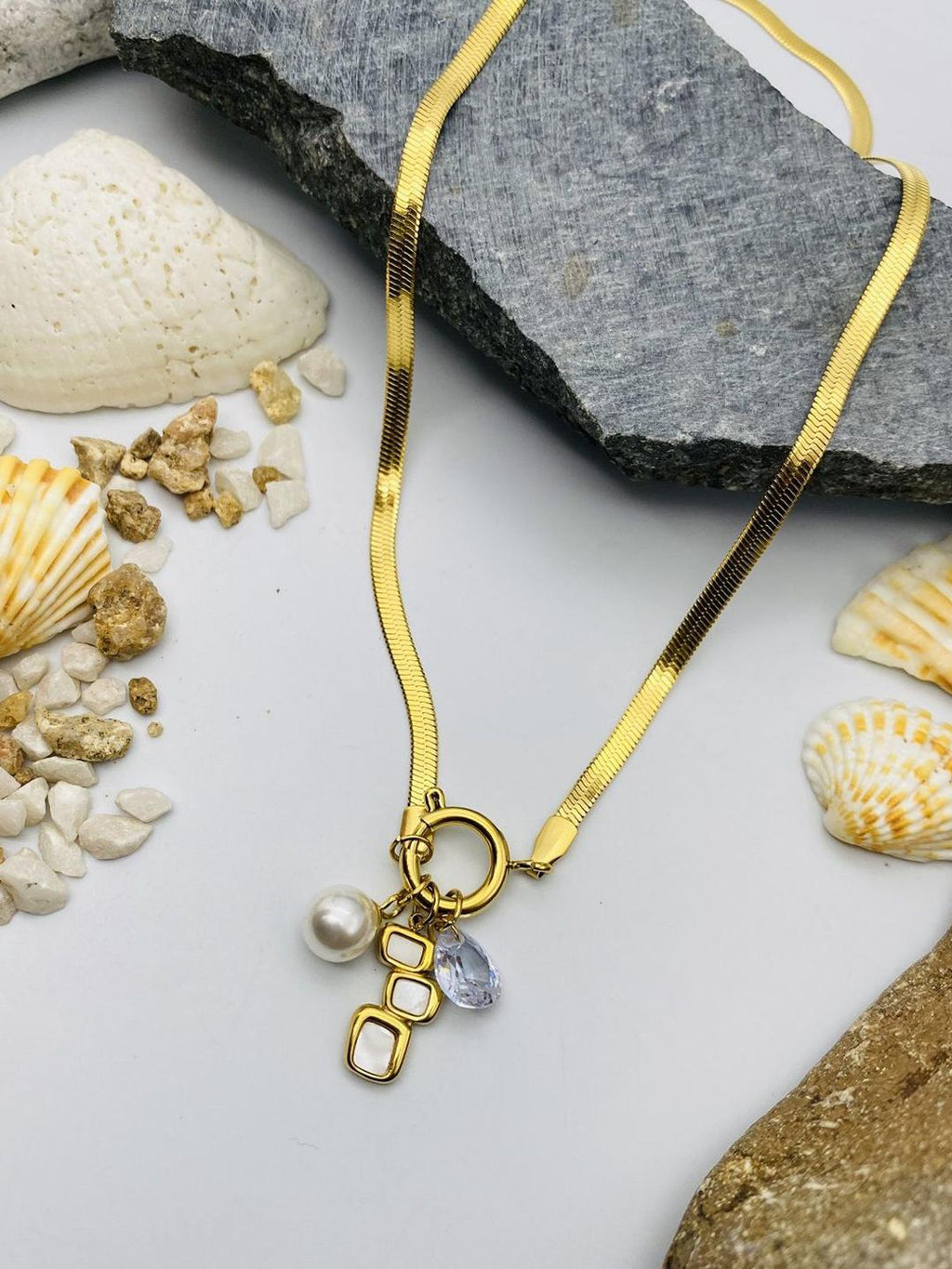 The Mosaic Drop Pendant - 18KT Gold Plated