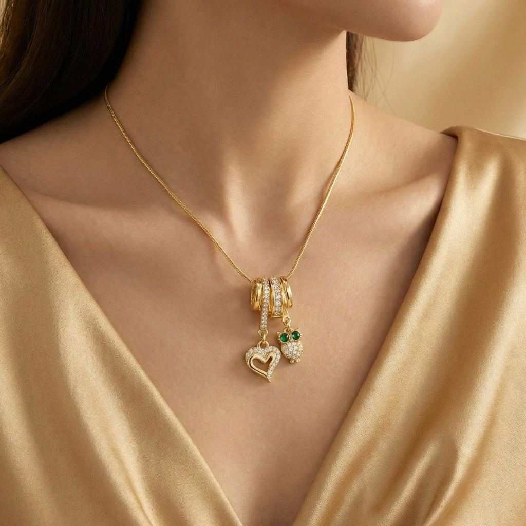 Soul & Sage Emerald Pendant - 18KT Gold Plated