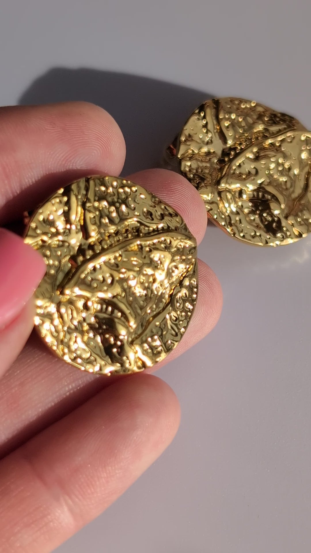 Romanian coin Stud Earrings - 18KT Gold Plated