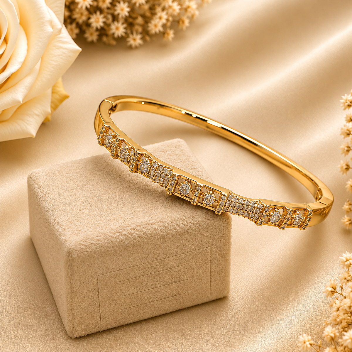 Solenne Cuff Bracelet -18KT Gold Plated