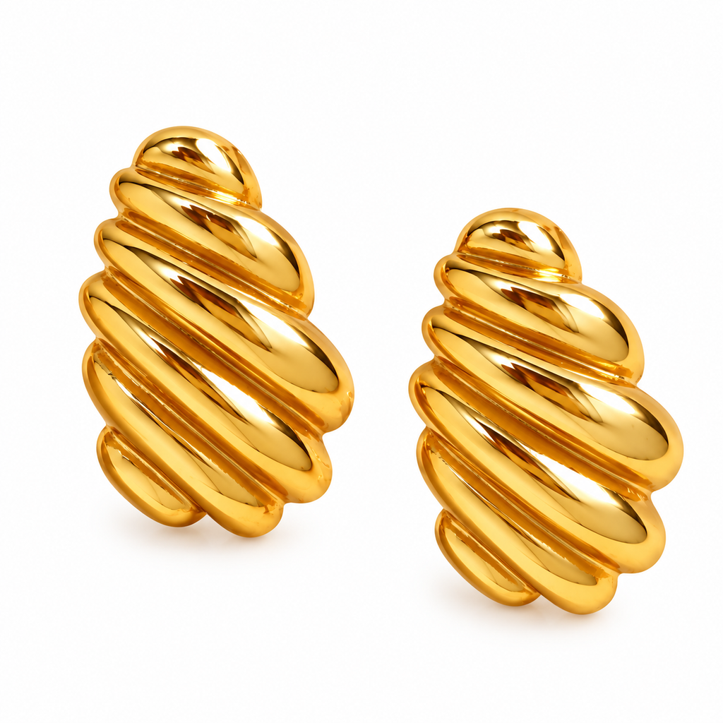 Croissant Stud Earrings -18KT Gold Plated