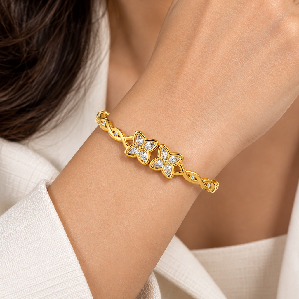Bloomelle Cuff Bracelet -18KT Gold Plated
